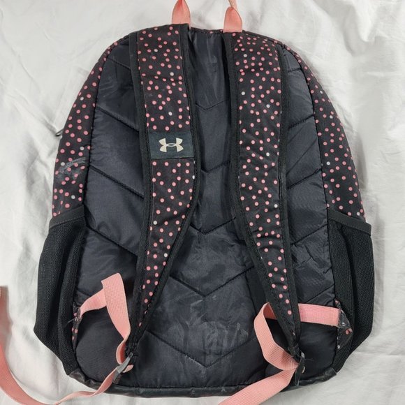 Under Armour Storm Backpack Black Pink Polka Dots School Laptop Book Bag 1277422 - Picture 2 of 11